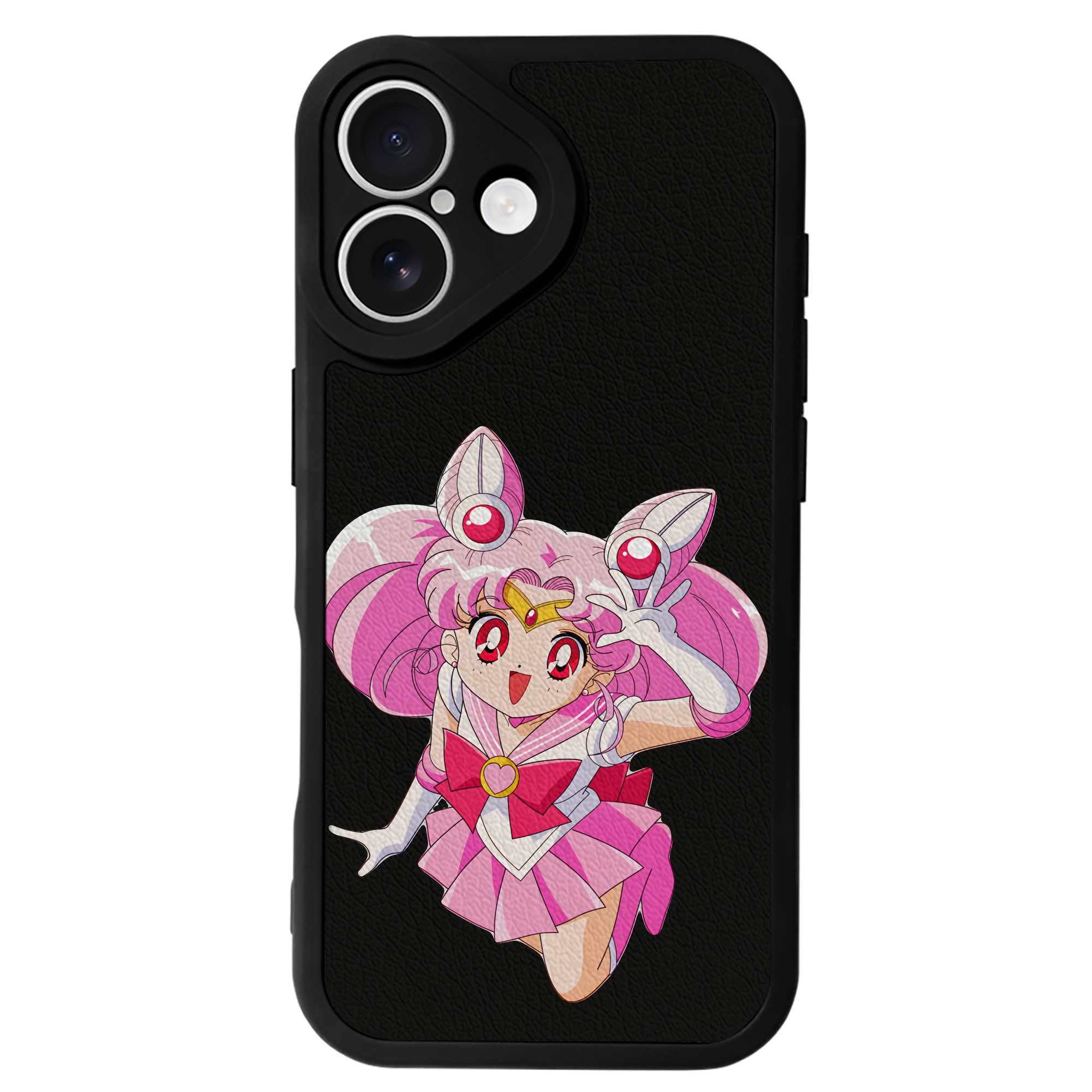（画像用） 美少女戦士セーラームーン ちびうさ Sailor Moon Chibiusa Tsukino Usagi Small Lady Serenity 【iPhone 16シリーズ対応】シリコンスマホケース（レザー調） 材質：シリコン
